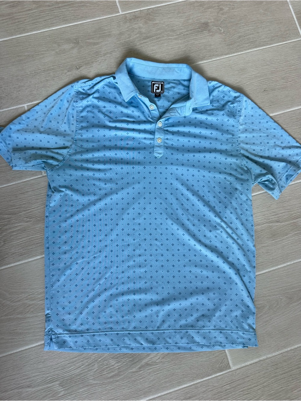 FootJoy Sky Blue Polo with Subtle Micro Print